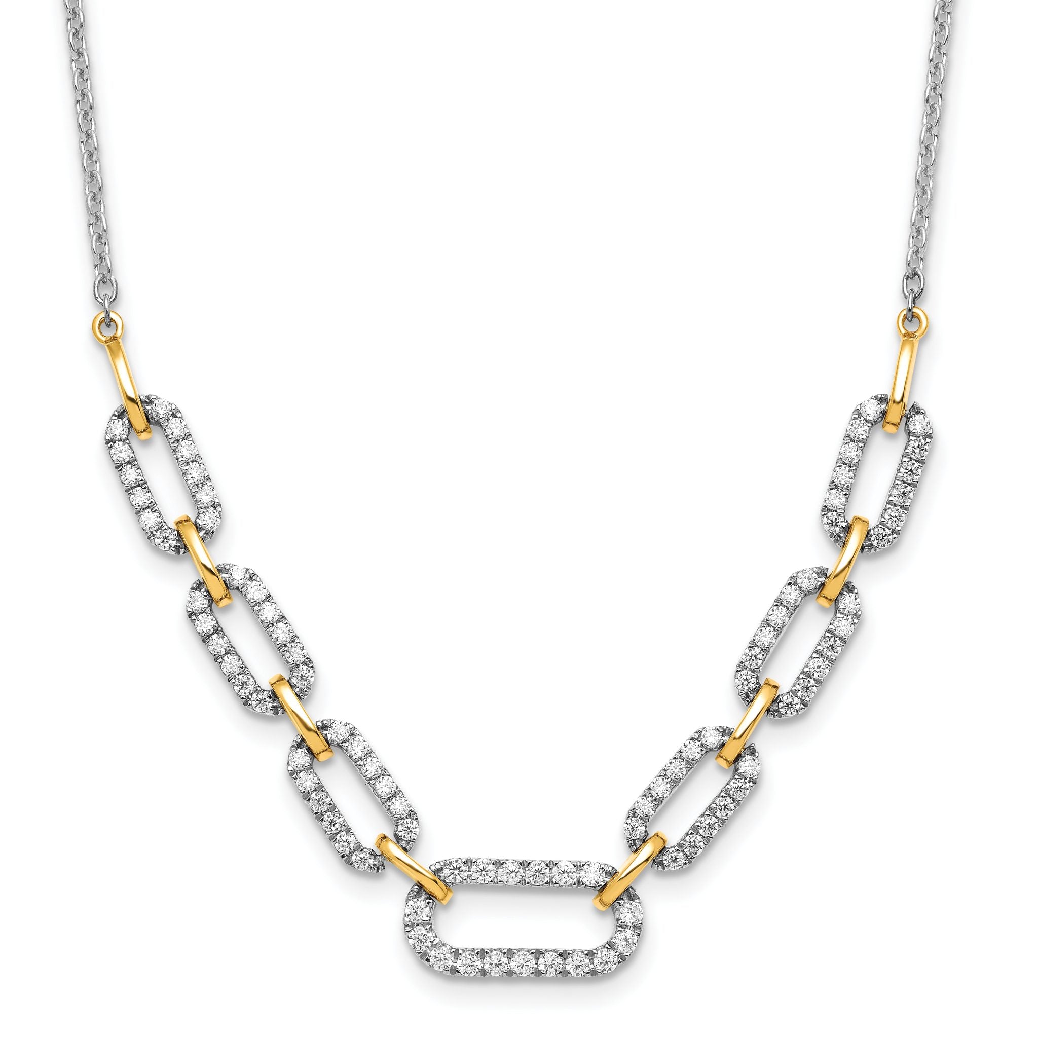 14k Two-tone 1 carat Lab Grown Diamond VS/SI+ G+ 18 inch Fashion Link Necklace Main image