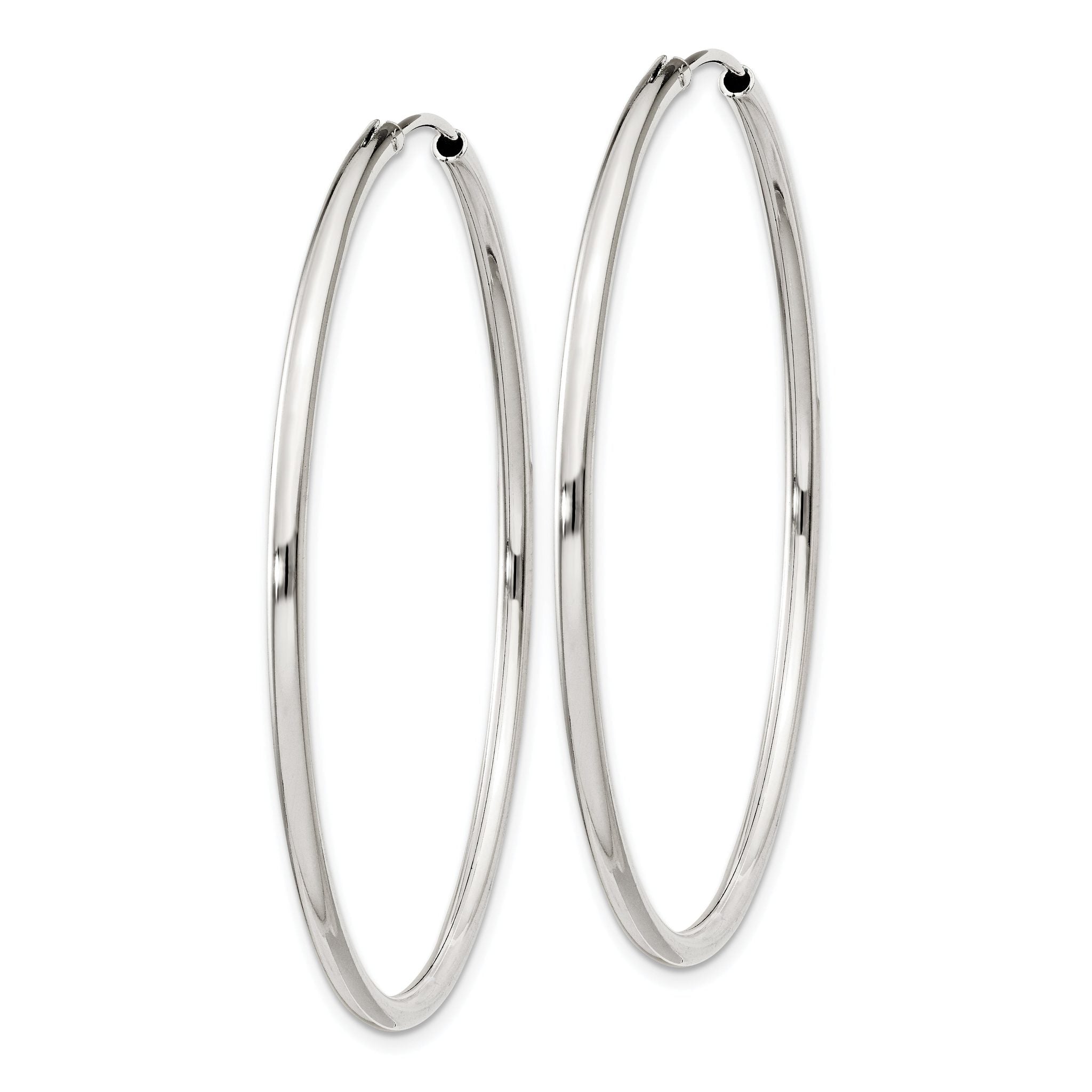 Sterling Silver 2mm Hoop Earrings Secondary image