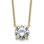 14k 3 1/2 carat Lab Grown Diamond VS+ F+ Round Complete Four Prong 18 inch Solitaire Necklace