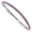 Stainless Steel Polished Light Purple Crystal Wavy Bangle Bracelet for Women