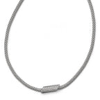 Sterling Silver 925 Fancy Necklace with Clear CZ Elegance by Sophia Jewelers
