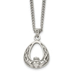 Claddagh Pendant Necklace in Stainless Steel, 18 in