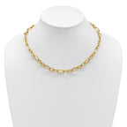 14K Polished Mixed Oval and Anchor Link Necklace