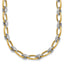 14k Two-tone Polished 7mm Fancy Oval Chain 17.75 inch Necklace