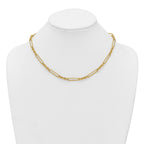 14K Polished and Textured Fancy Link with Toggle 18 inch Necklace