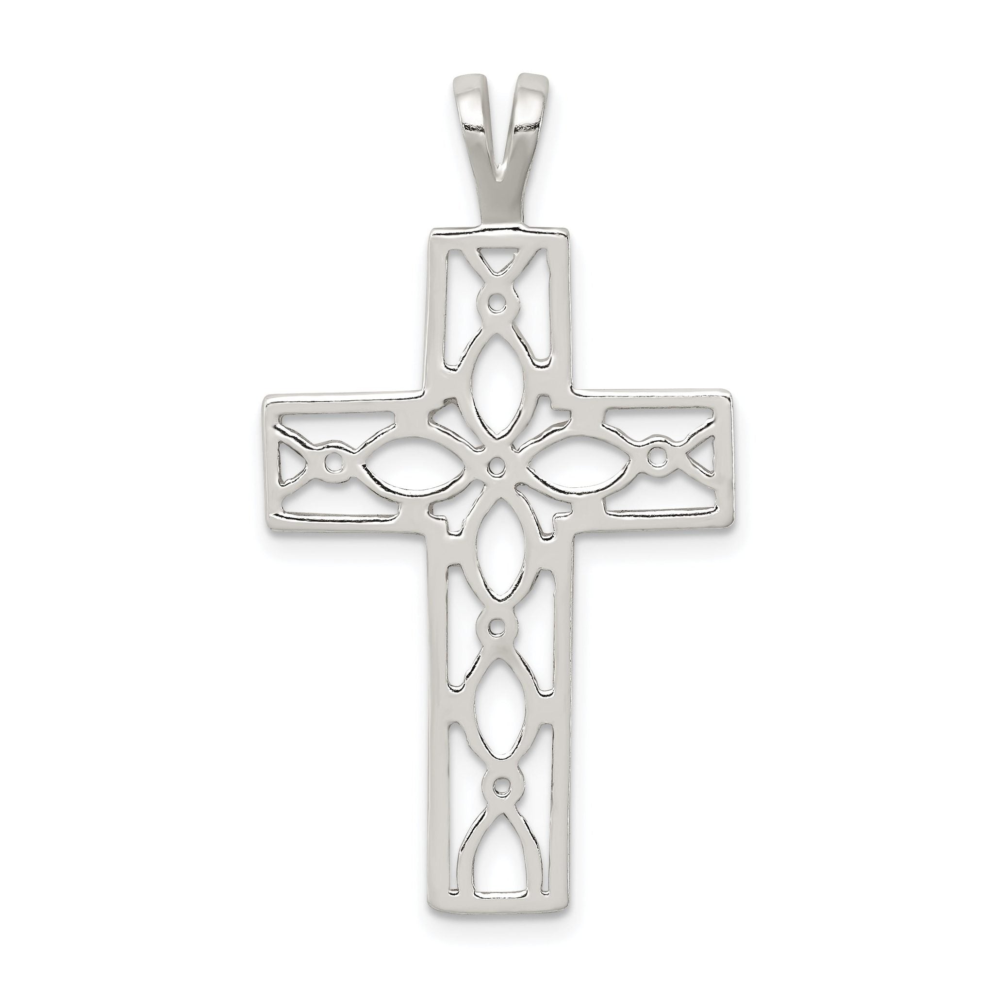 Sterling Silver 925 Cross Pendant with Polished Anti-Tarnish Finish Main image