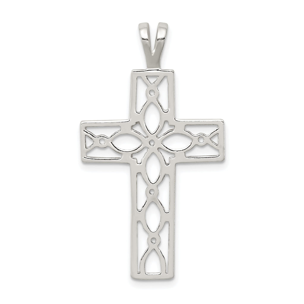 Sterling Silver 925 Cross Pendant with Polished Anti-Tarnish Finish