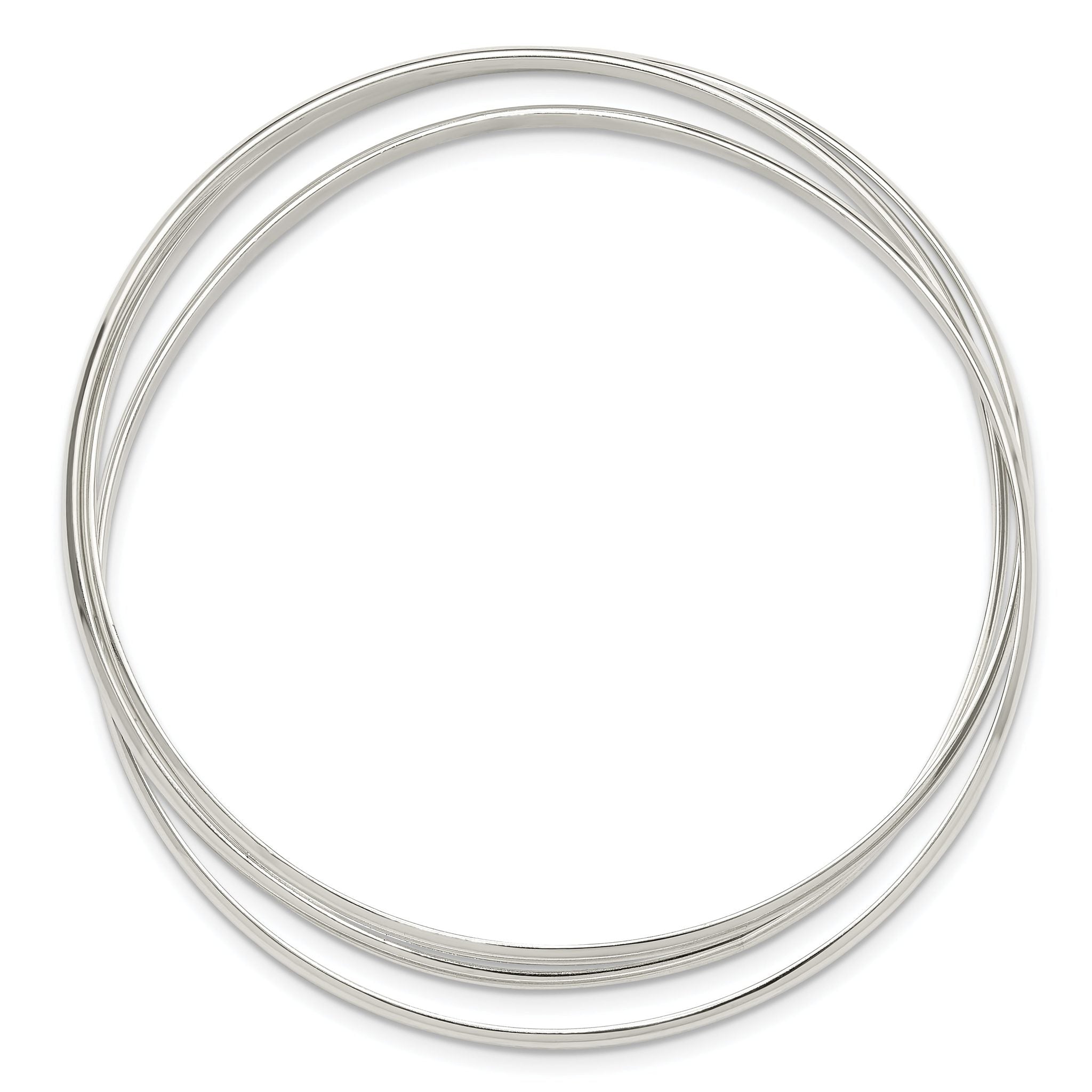 Sterling Silver Polished Triple Intertwined Slip On Bangle Secondary image