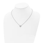 Chisel Stainless Steel Polished CZ Open Heart on an 18 inch Cable Chain Necklace