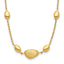 14k Brushed and Polished Beaded 17in with 1in ext Necklace