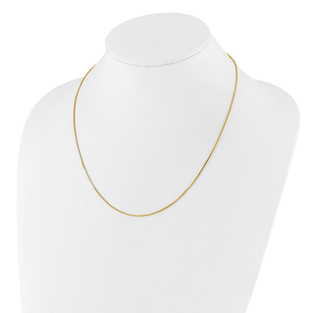 Sterling Silver Gold-plated Adjustable 1.1mm Box Chain