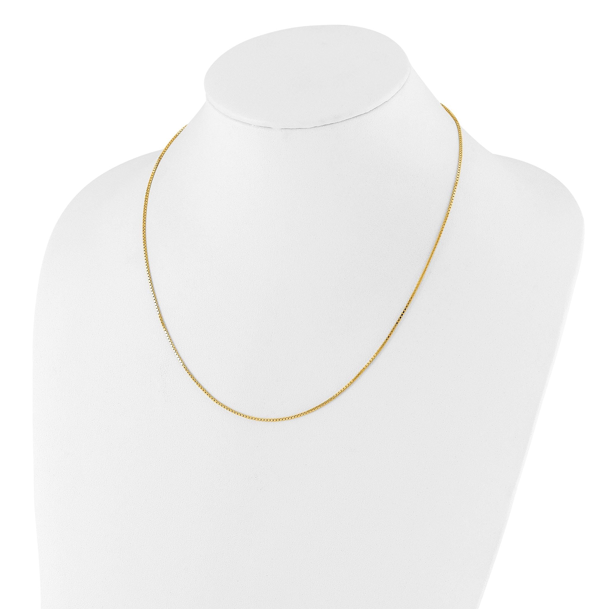 Sterling Silver Gold-plated Adjustable 1.1mm Box Chain
