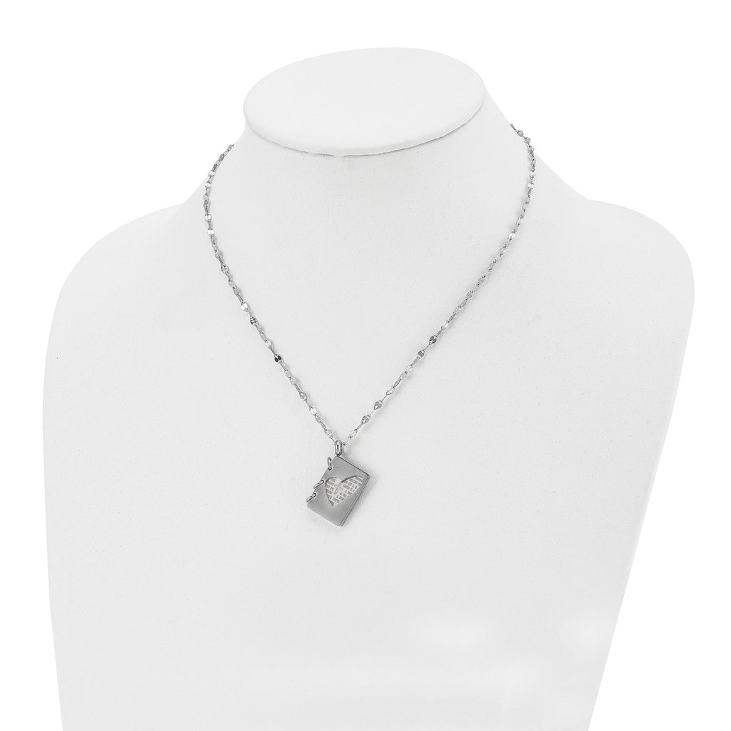 Lord's Prayer in Spanish Notebook Pendant Necklace in Stainless Steel