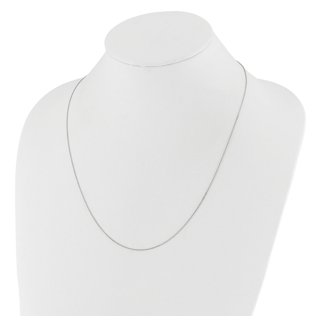 14K White Gold Adjustable 1.2mm Flat Cable Chain