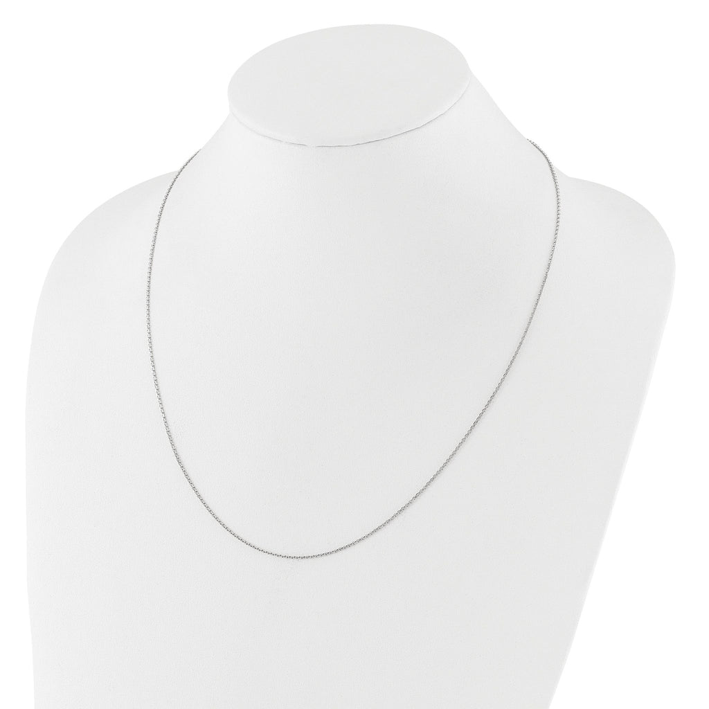 14K White Gold Adjustable  1.25mm D/C Cable Chain