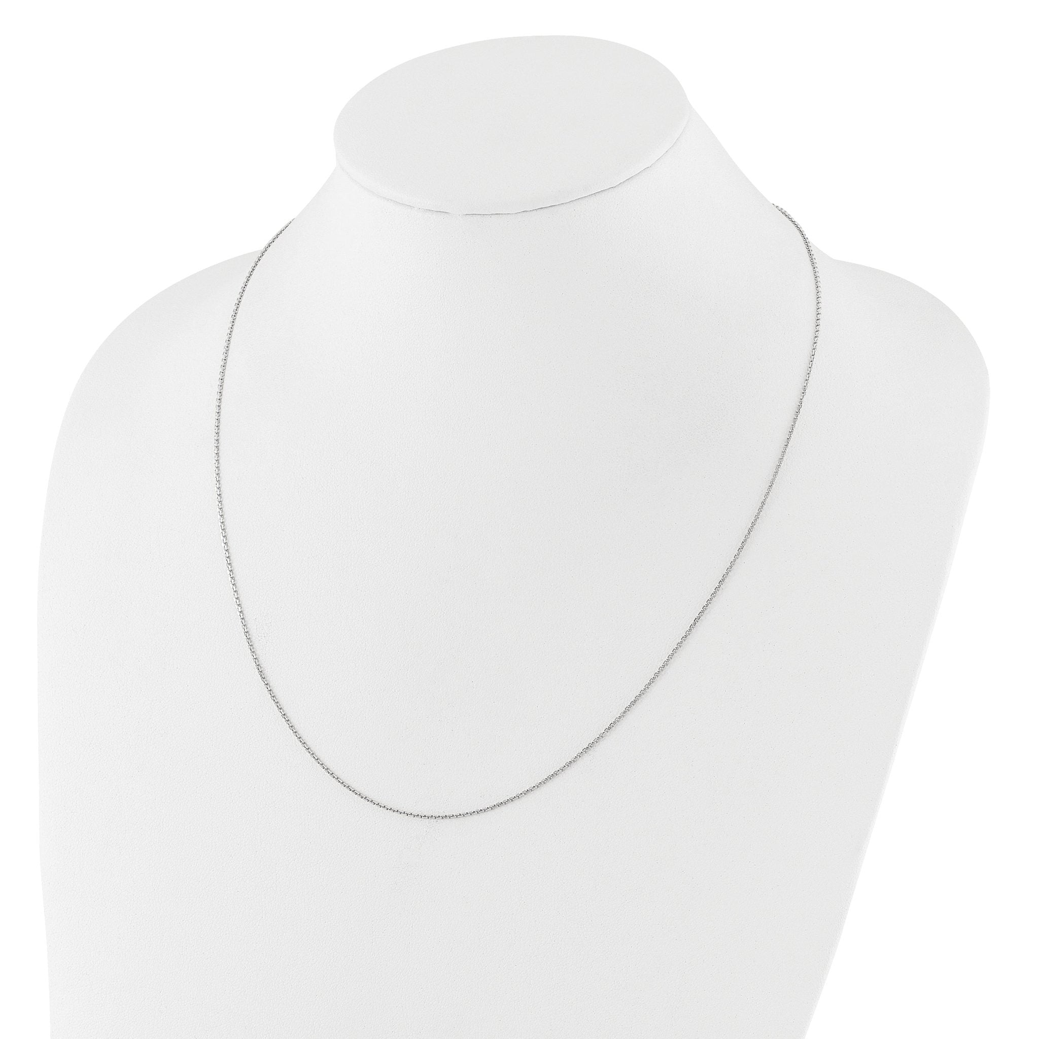 14K White Gold Adjustable  1.25mm D/C Cable Chain