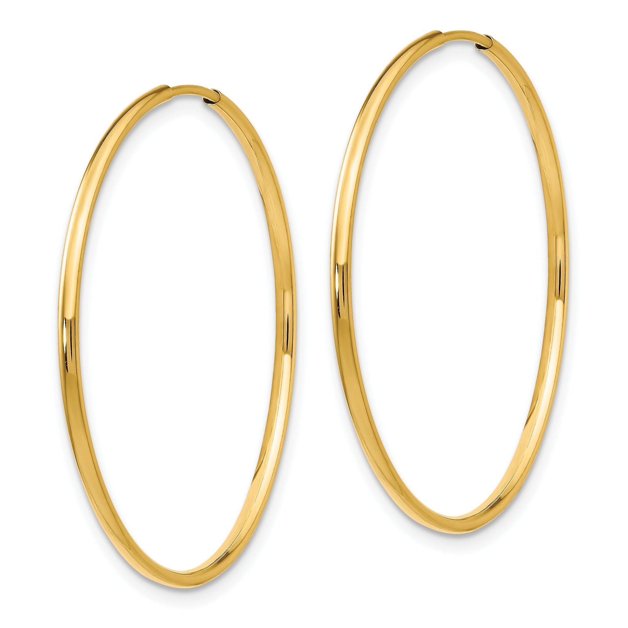 14K Gold Endless Hoop Earrings with Polished Nickel-Free Design Secondary image