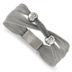 Stainless Steel Polished Bead Mesh Bracelet for Women
