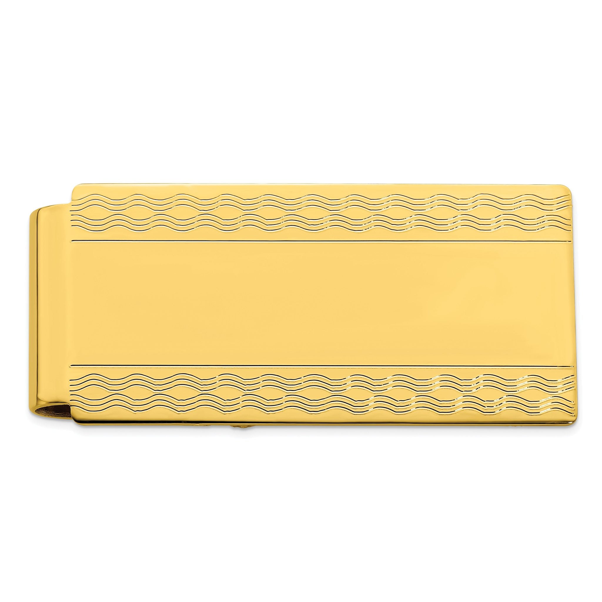 Gold-plated Kelly Waters Patterned Edge Hinged Money Clip Main image