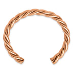 Stainless Steel Polished Rose IP-plated Twisted Cuff Bangle Bracelet for Women