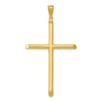 Polished Tube Cross Pendant in 14K Yellow Gold