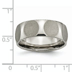 Faceted Wedding Band in Titanium, 8mm Satin Finish