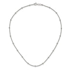 Sophia Jewelers 925 Sterling Silver Beaded Necklace with Polished Mesh Design