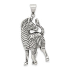 Sterling Silver 925 Antiqued Zebra Pendant for Men by Sophia Jewelers