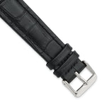 Matte Alligator-Grain Leather Watch Band in Black, 14mm