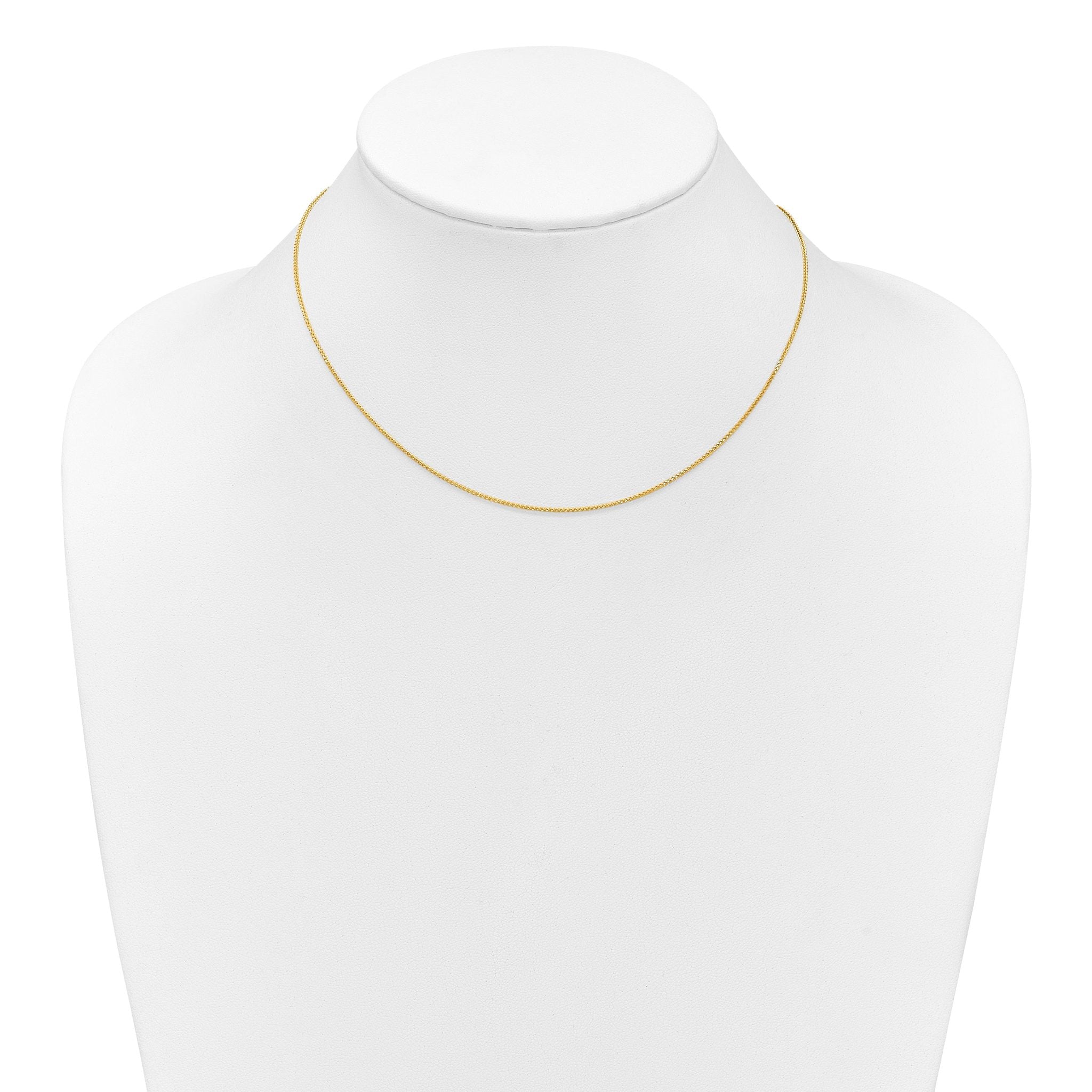 1.0mm 10K Yellow Gold Spiga Wheat Chain