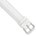 Smooth Leather Watch Band in White with Silver-Tone Buckle, 20mm