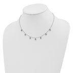 Sterling Silver Rhodium-plated CZ With  4in ext. Choker