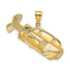 14K 2-D and Polished Golf Bag Charm