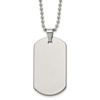 Polished Dog Tag Necklace in Tungsten