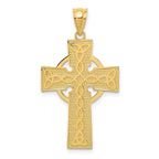 14K Gold Celtic Cross Pendant with Polished Finish and Solid Design