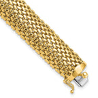 14k 7.25in 13.75mm Polished Mesh Bracelet