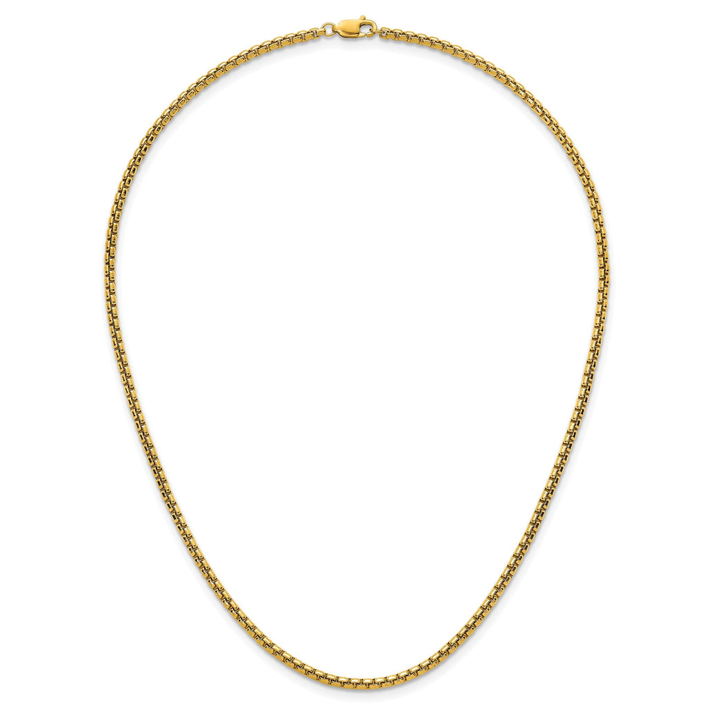 14K Gold Filled Round Venetian Box Chain Necklace in 2.6mm Width
