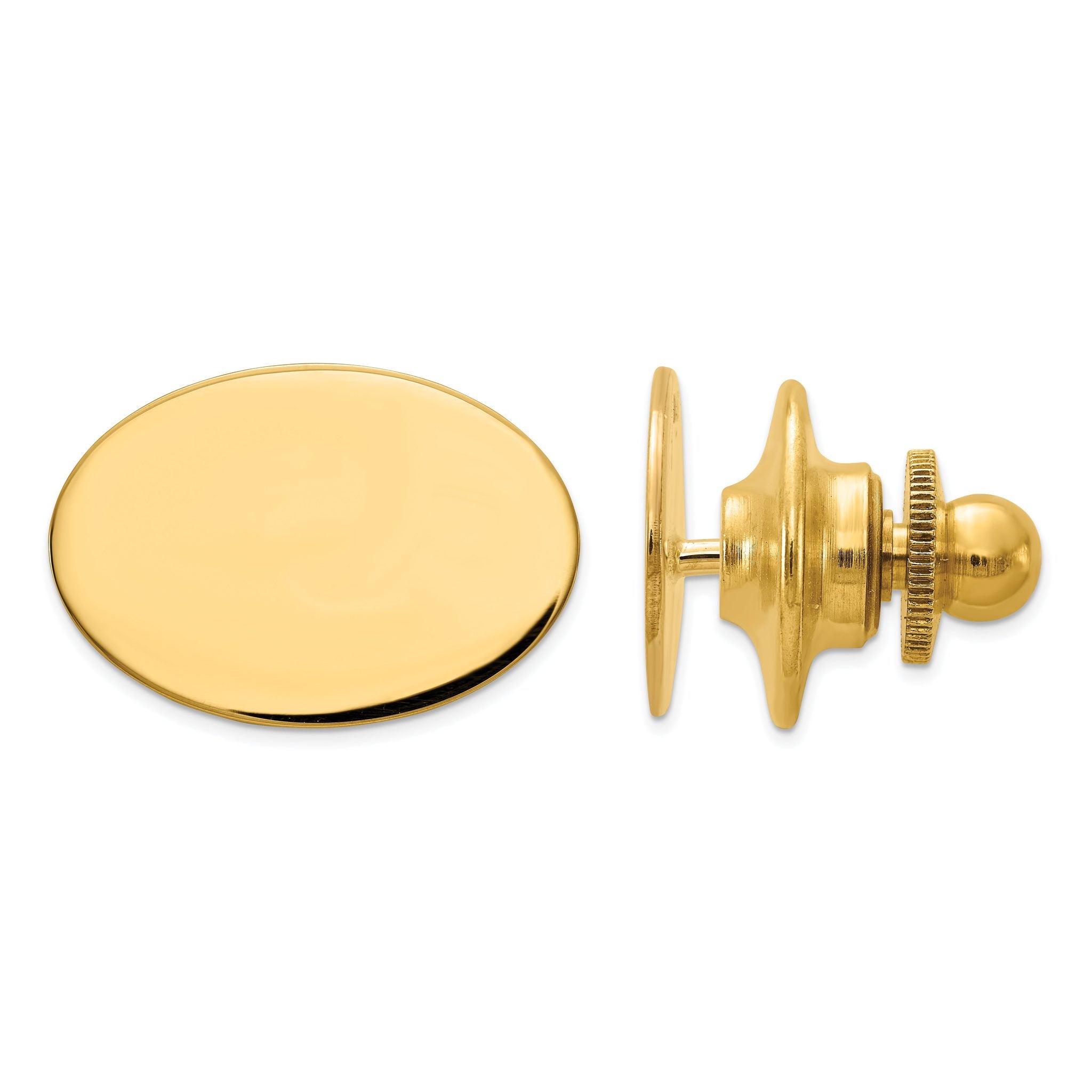 14K Gold Men's Engravable Polished Tie Tac by Sophia Jewelers