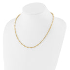 14K Polished Flat Oval Link Necklace