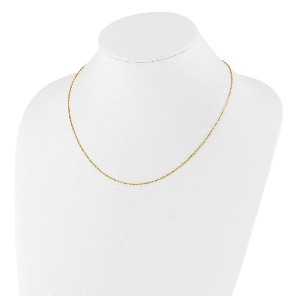 Sterling Silver Gold-plated Adjustable 1.2mm D/C Rope Chain