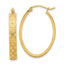 14k Polished Satin Diamond-cut Hoop Earrings