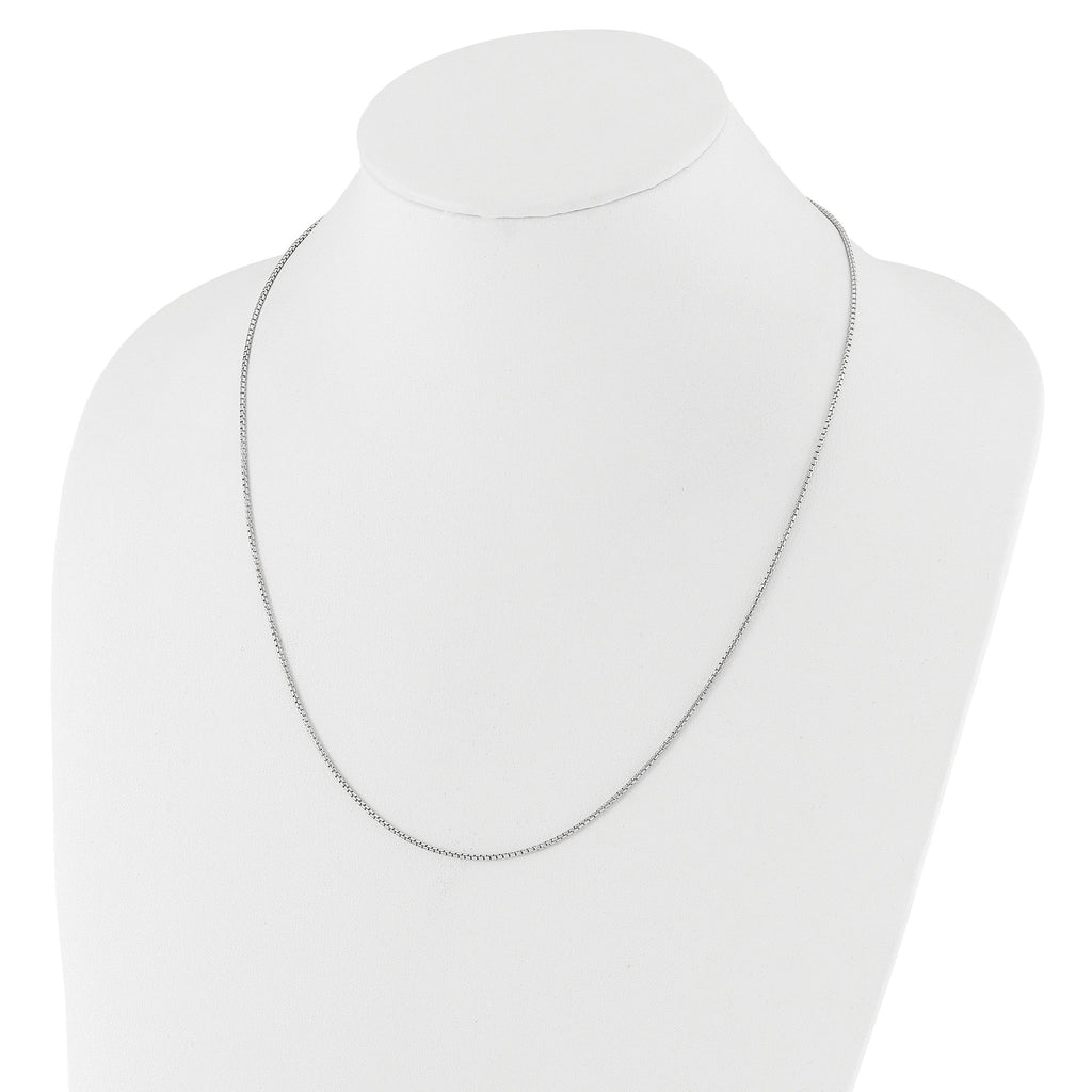 Sterling Silver RH-plated Adjustable 1.25mm Round Box Chain