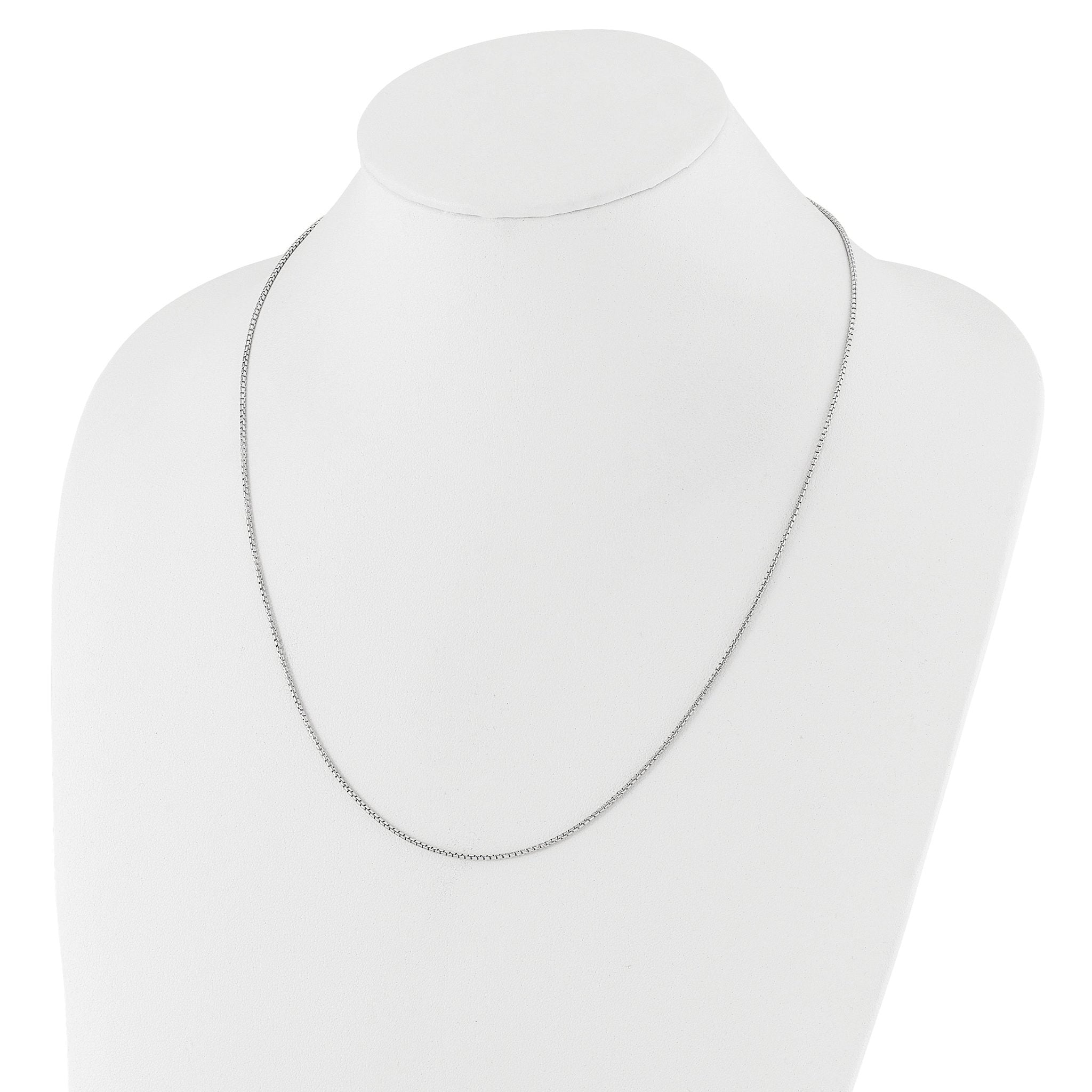 Sterling Silver RH-plated Adjustable 1.25mm Round Box Chain