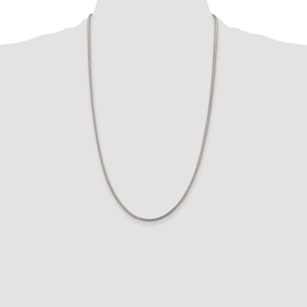 Diamond-Cut Square Franco Chain in Sterling Silver