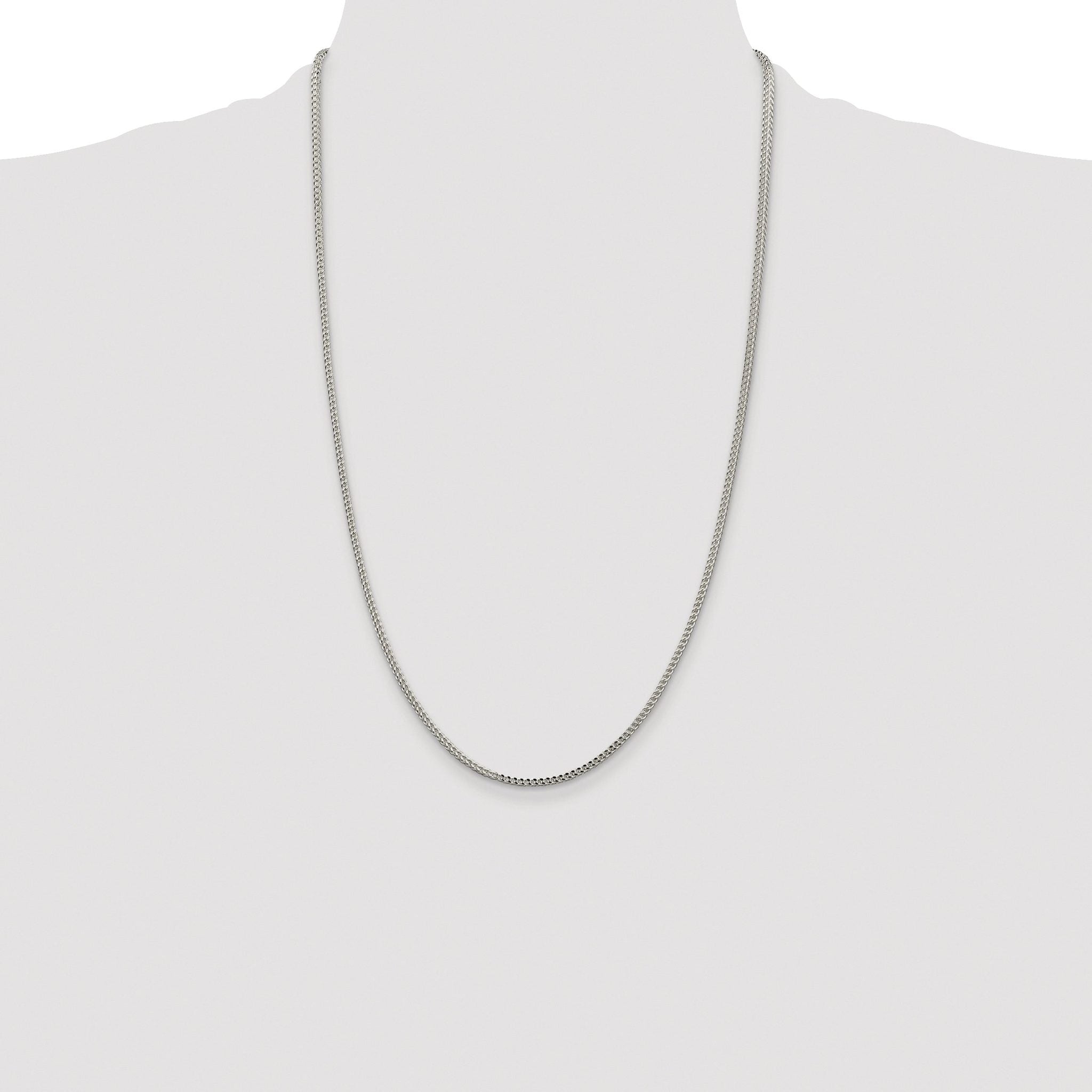 Diamond-Cut Square Franco Chain in Sterling Silver