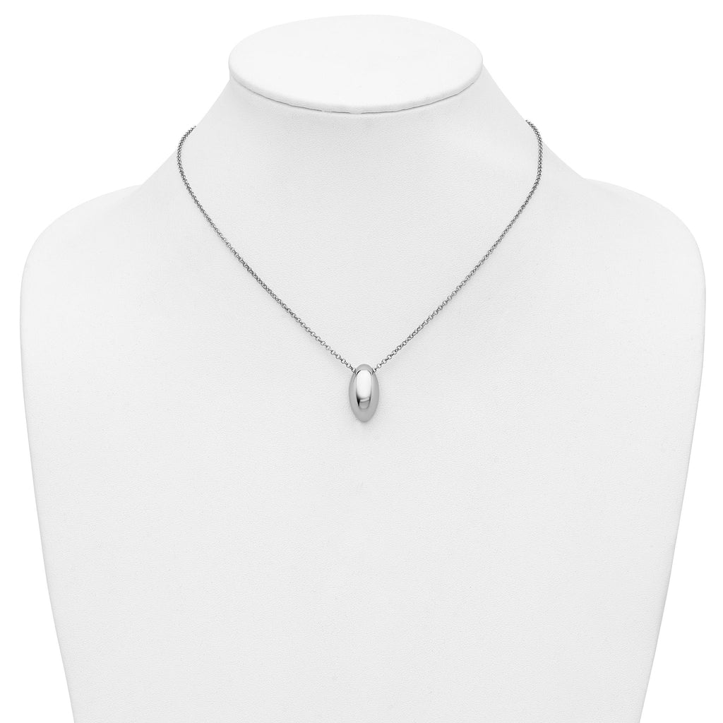 Sterling Silver RH-plated Polished Fancy w/2in ext. Necklace