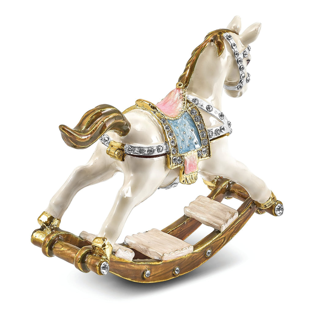 Rocking Horse Trinket Box & Necklace Set in Pewter