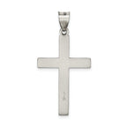 Sterling Silver 925 Latin Cross Pendant with Polished Antiqued Finish