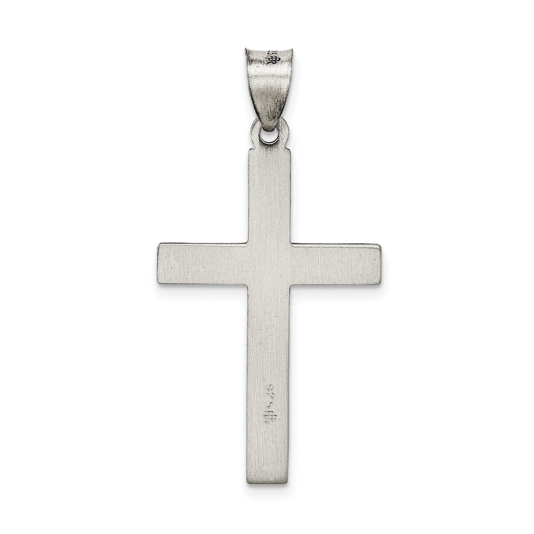 Sterling Silver 925 Latin Cross Pendant with Polished Antiqued Finish