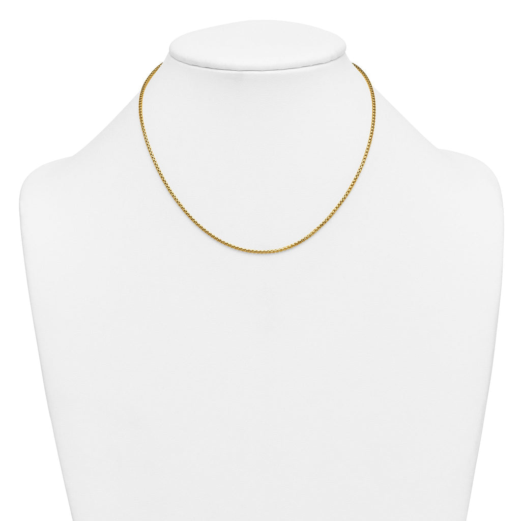14K Gold Filled Round Venetian Box Chain Necklace in 1.8mm Width